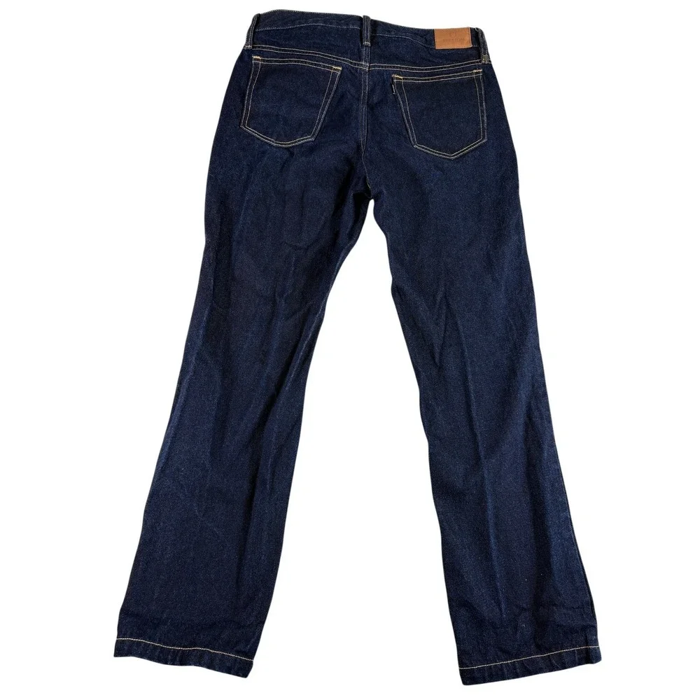 Brixton Straight Jeans Mens 30 Blue Denim Dark Wash Rugged Workwear Regular Fit